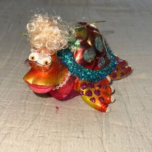 Colorful Decorative kissing lips turtle ornament glass